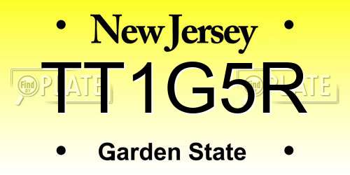 TT1G5R New Jersey License Plate