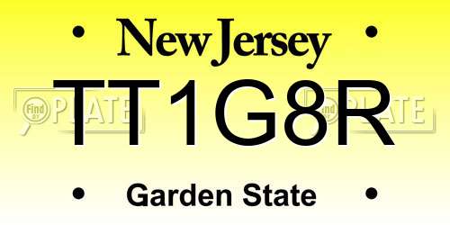 TT1G8R New Jersey License Plate