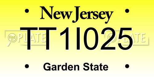 TT1I025 New Jersey License Plate
