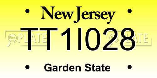 TT1I028 New Jersey License Plate