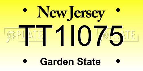 TT1I075 New Jersey License Plate