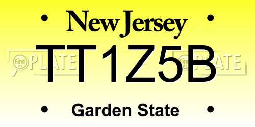 TT1Z5B New Jersey License Plate