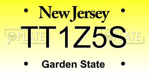 TT1Z5S New Jersey License Plate