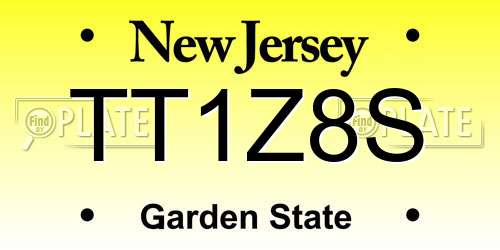TT1Z8S New Jersey License Plate