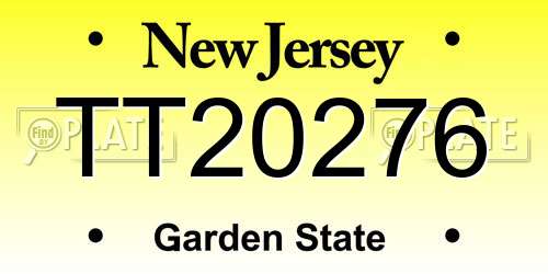 TT20276 New Jersey License Plate