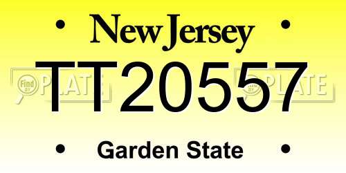 TT20557 New Jersey License Plate