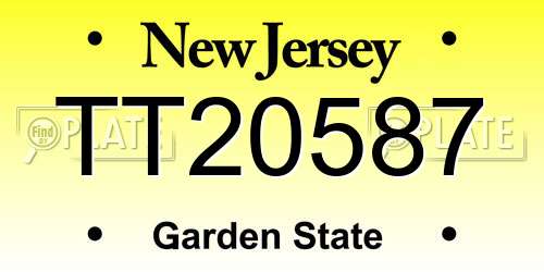 TT20587 New Jersey License Plate