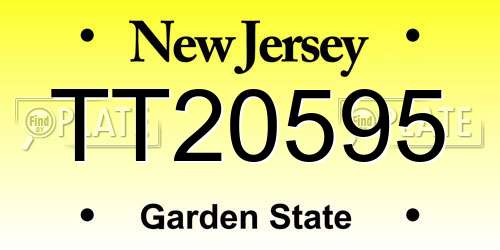 TT20595 New Jersey License Plate