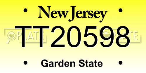TT20598 New Jersey License Plate