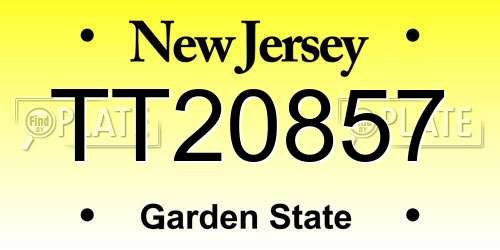 TT20857 New Jersey License Plate