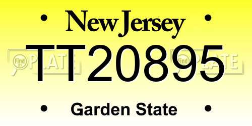 TT20895 New Jersey License Plate