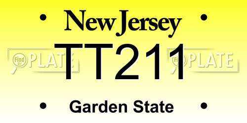 TT211 New Jersey License Plate