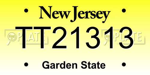 TT21313 New Jersey License Plate