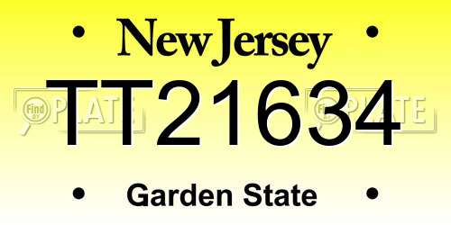 TT21634 New Jersey License Plate