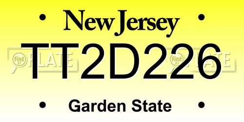 TT2D226 New Jersey License Plate