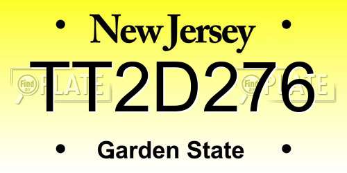 TT2D276 New Jersey License Plate
