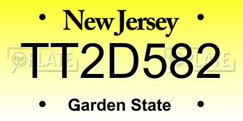 TT2D582 New Jersey License Plate