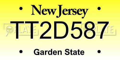 TT2D587 New Jersey License Plate