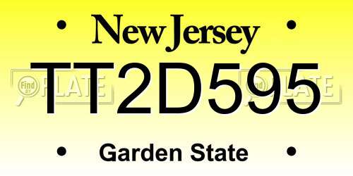 TT2D595 New Jersey License Plate