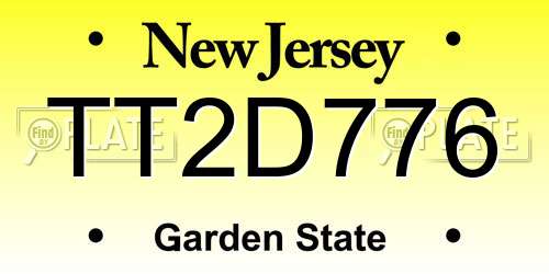 TT2D776 New Jersey License Plate