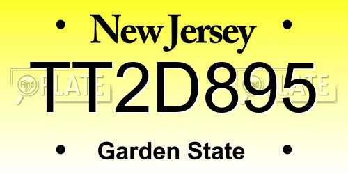 TT2D895 New Jersey License Plate