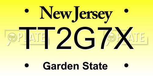 TT2G7X New Jersey License Plate