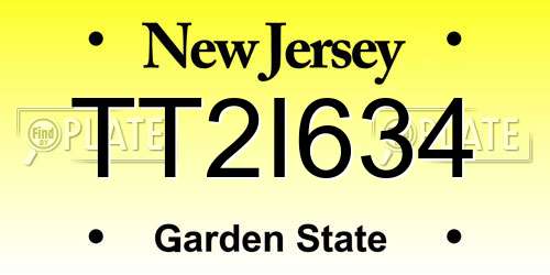 TT2I634 New Jersey License Plate