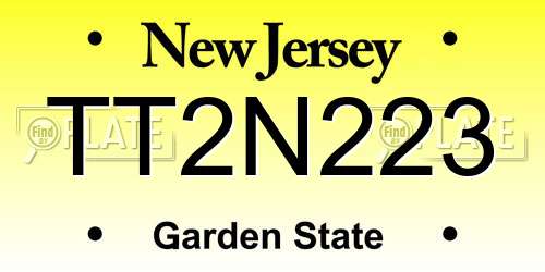 TT2N223 New Jersey License Plate