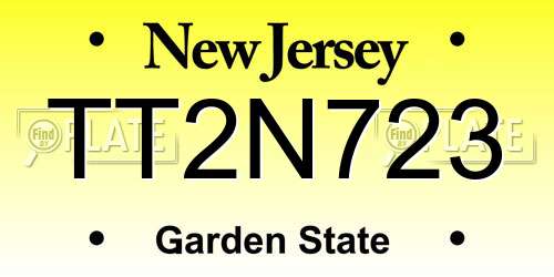 TT2N723 New Jersey License Plate
