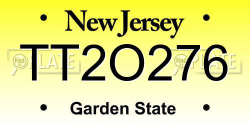 TT2O276 New Jersey License Plate