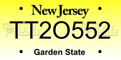 TT2O552 New Jersey License Plate
