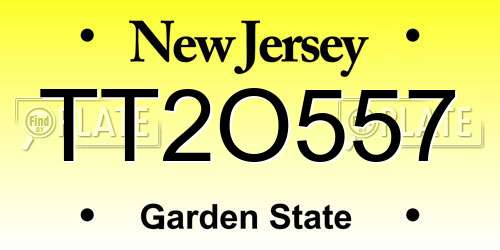 TT2O557 New Jersey License Plate
