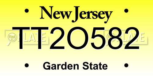 TT2O582 New Jersey License Plate