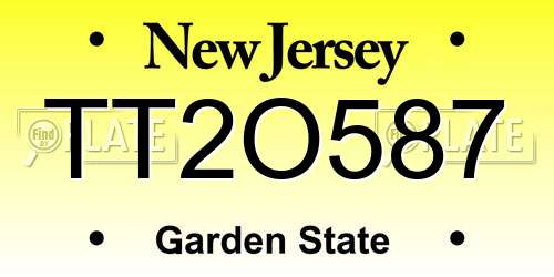 TT2O587 New Jersey License Plate
