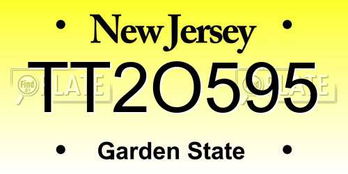 TT2O595 New Jersey License Plate