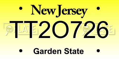 TT2O726 New Jersey License Plate