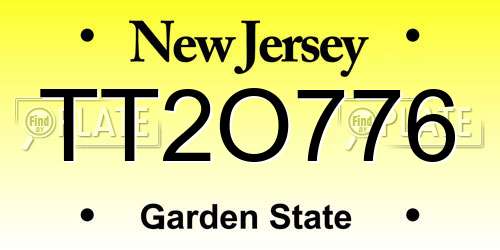 TT2O776 New Jersey License Plate