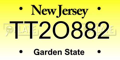 TT2O882 New Jersey License Plate