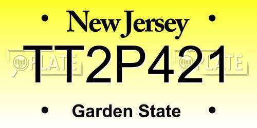 TT2P421 New Jersey License Plate