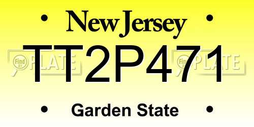 TT2P471 New Jersey License Plate
