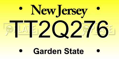 TT2Q276 New Jersey License Plate