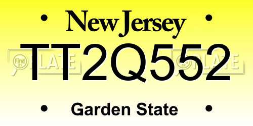 TT2Q552 New Jersey License Plate