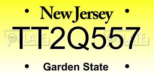 TT2Q557 New Jersey License Plate