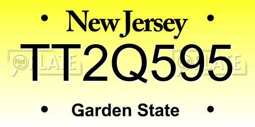 TT2Q595 New Jersey License Plate
