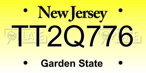 TT2Q776 New Jersey License Plate