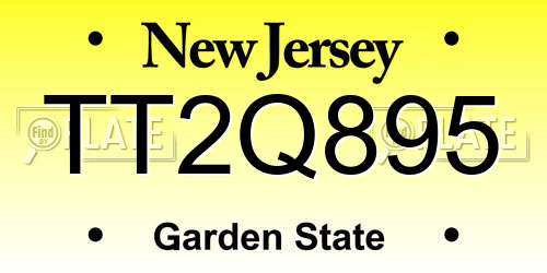 TT2Q895 New Jersey License Plate