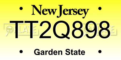 TT2Q898 New Jersey License Plate