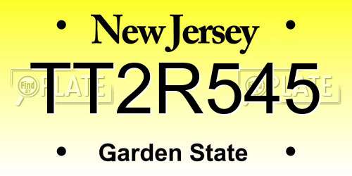 TT2R545 New Jersey License Plate