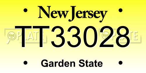 TT33028 New Jersey License Plate