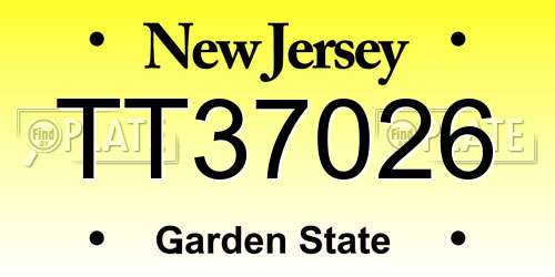 TT37026 New Jersey License Plate